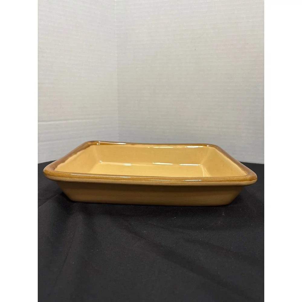 TG Green Granville England Ceramic Small Baking‎ Dish Tan Brown Edge Vintage